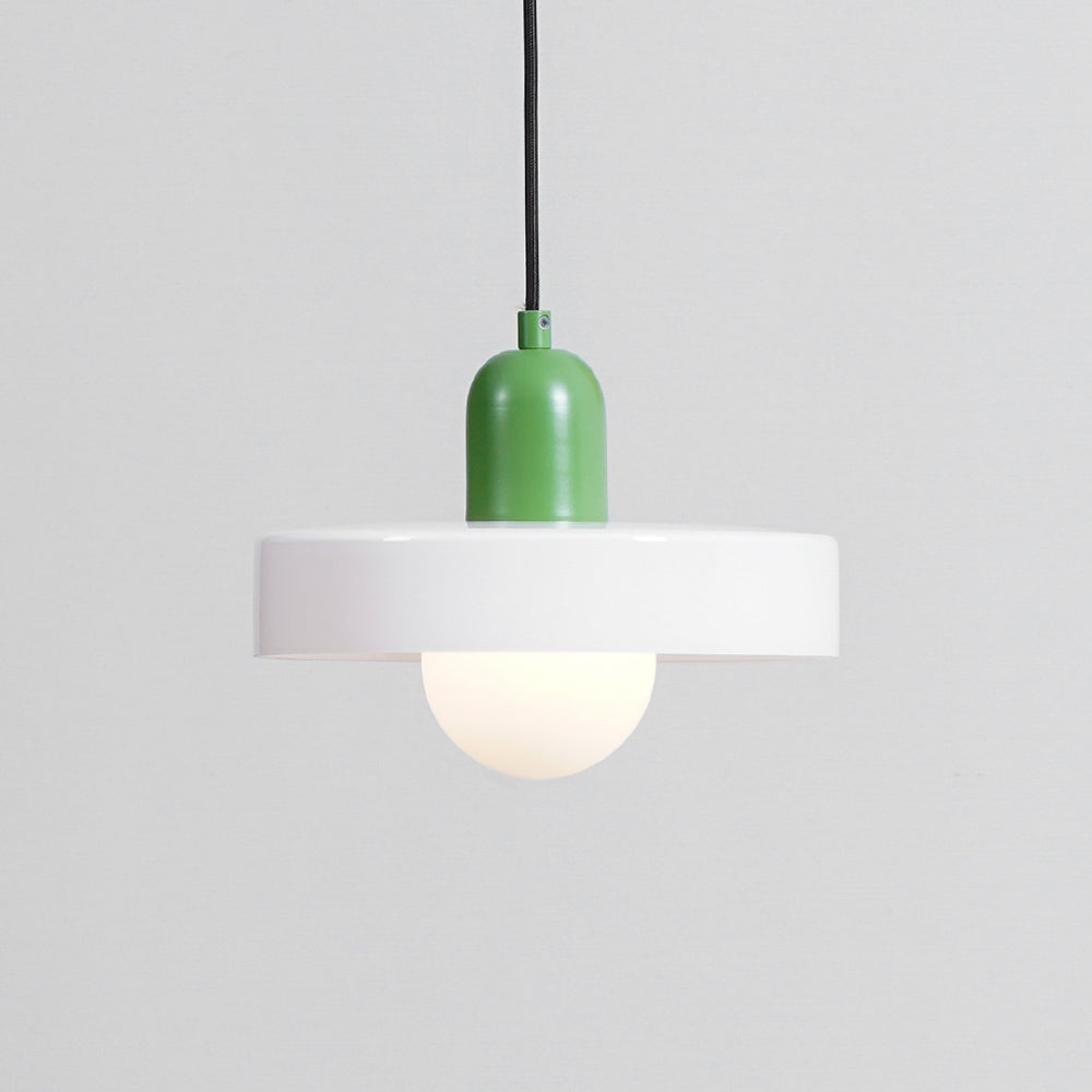 Disc Orb | Colorful Glass Pendant Light, Modern Globe Hanging Lamp for Kitchen Island and Dining Table