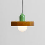 Disc Orb | Colorful Glass Pendant Light, Modern Globe Hanging Lamp for Kitchen Island and Dining Table