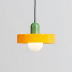 Disc Orb | Colorful Glass Pendant Light, Modern Globe Hanging Lamp for Kitchen Island and Dining Table