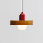 Disc Orb | Colorful Glass Pendant Light, Modern Globe Hanging Lamp for Kitchen Island and Dining Table