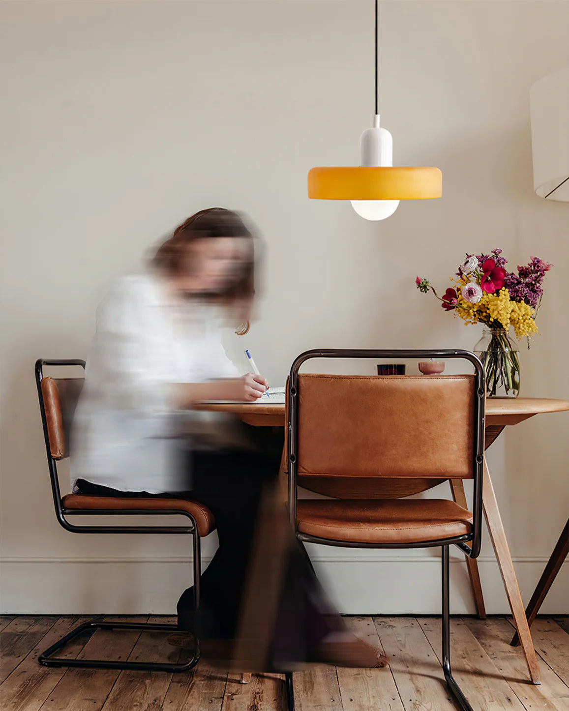 Disc Orb | Colorful Glass Pendant Light, Modern Globe Hanging Lamp for Kitchen Island and Dining Table