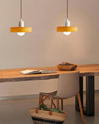 Disc Orb | Colorful Glass Pendant Light, Modern Globe Hanging Lamp for Kitchen Island and Dining Table