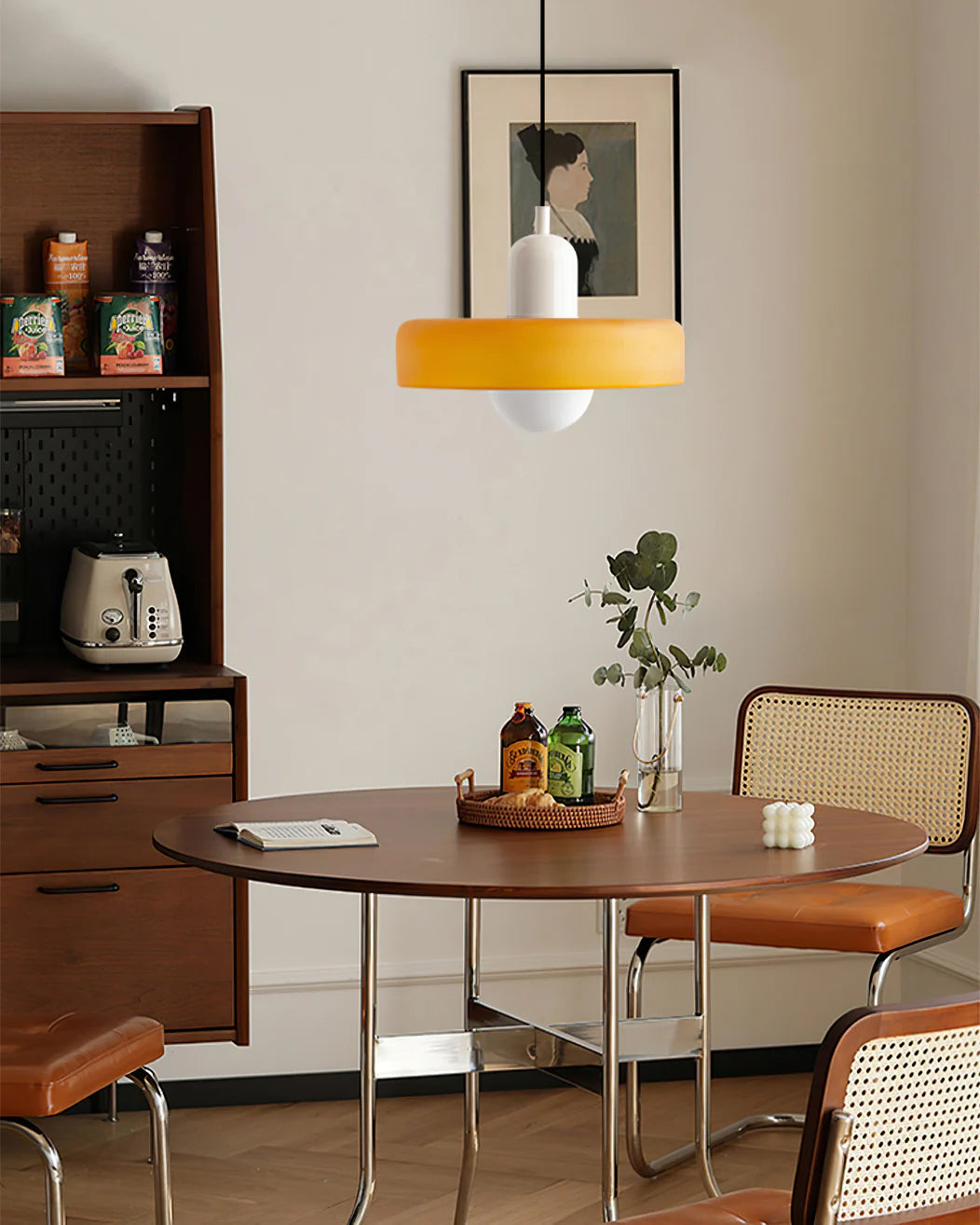 Disc Orb | Colorful Glass Pendant Light, Modern Globe Hanging Lamp for Kitchen Island and Dining Table