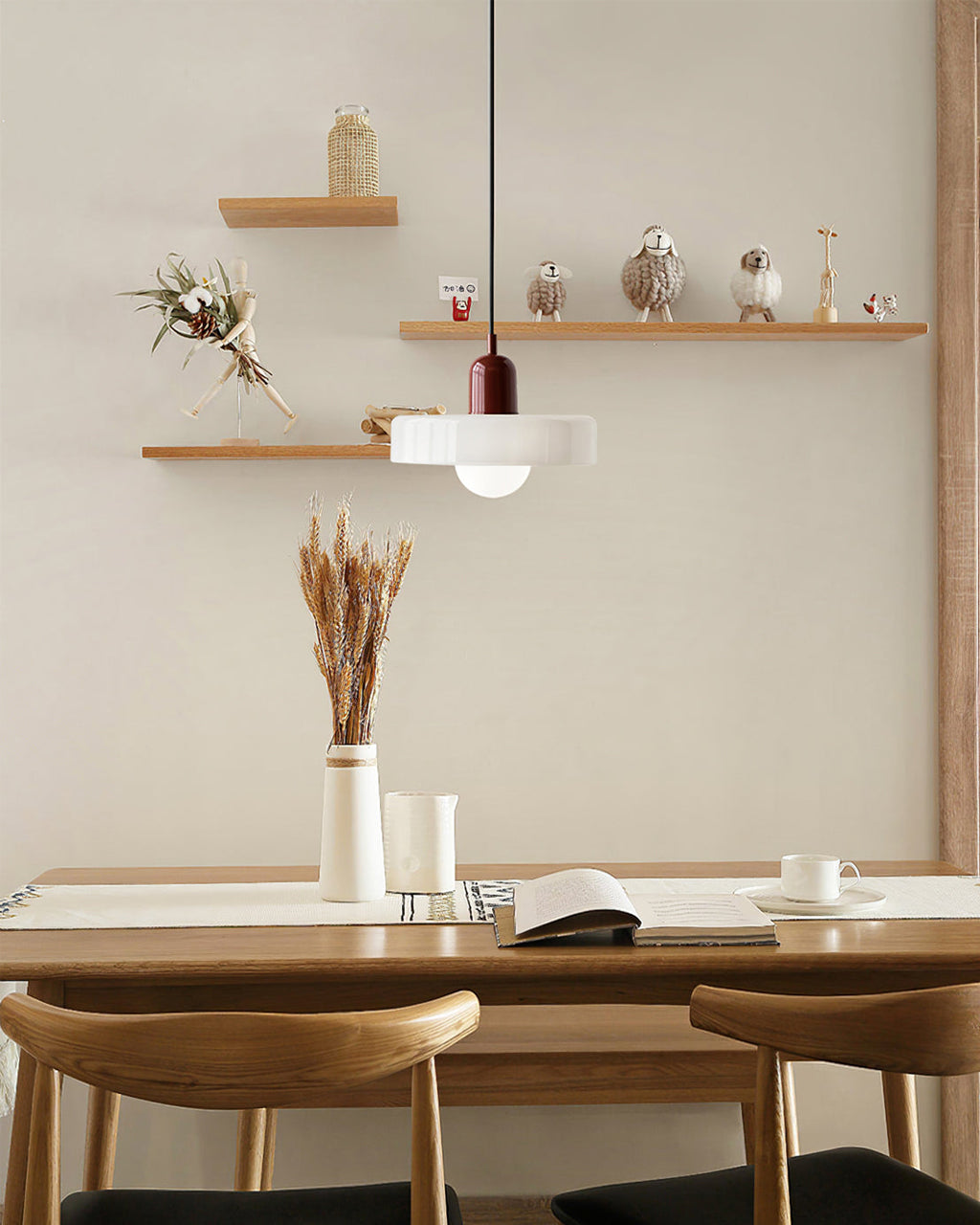 Disc Orb | Colorful Glass Pendant Light, Modern Globe Hanging Lamp for Kitchen Island and Dining Table