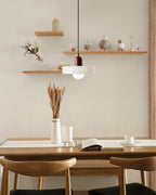 Disc Orb | Colorful Glass Pendant Light, Modern Globe Hanging Lamp for Kitchen Island and Dining Table