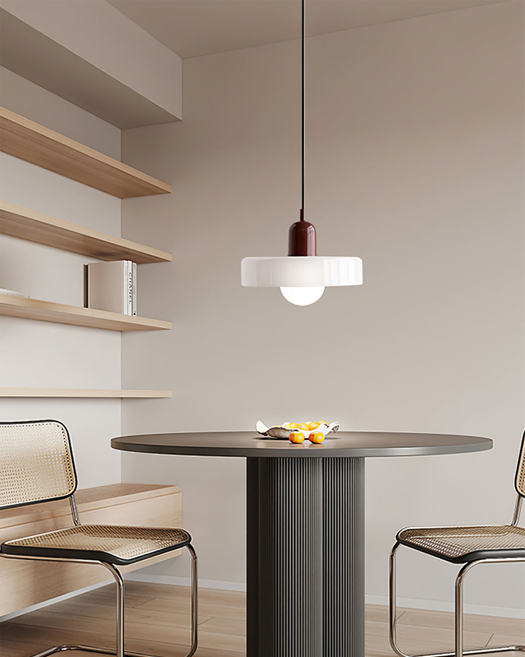 Disc Orb | Colorful Glass Pendant Light, Modern Globe Hanging Lamp for Kitchen Island and Dining Table