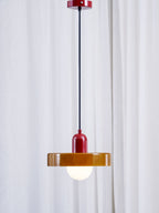 Disc Orb | Colorful Glass Pendant Light, Modern Globe Hanging Lamp for Kitchen Island and Dining Table