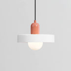 Disc Orb | Colorful Glass Pendant Light, Modern Globe Hanging Lamp for Kitchen Island and Dining Table