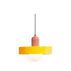 Disc Orb | Colorful Glass Pendant Light, Modern Globe Hanging Lamp for Kitchen Island and Dining Table