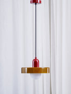 Disc Orb | Colorful Glass Pendant Light, Modern Globe Hanging Lamp for Kitchen Island and Dining Table