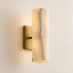Doran | Alabaster Tube Wall Sconce, Modern Stone Wall Light, Bathroom Vanity and Bedside Sconce