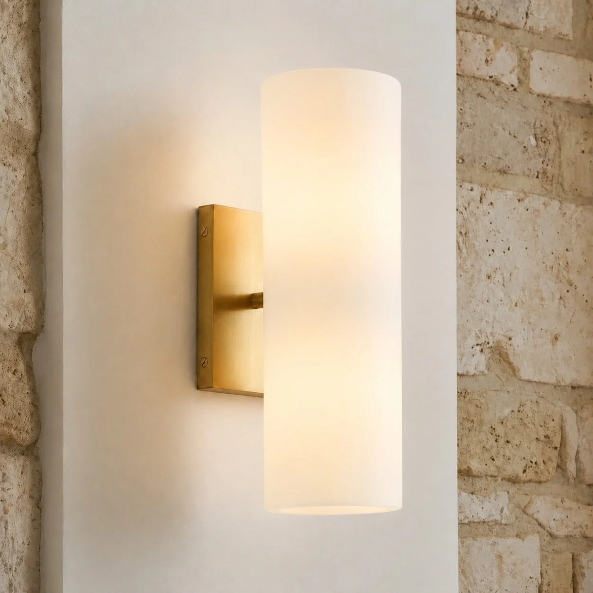 Doran | Alabaster Tube Wall Sconce, Modern Stone Wall Light, Bathroom Vanity and Bedside Sconce
