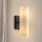 Doran | Alabaster Tube Wall Sconce, Modern Stone Wall Light, Bathroom Vanity and Bedside Sconce