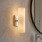 Doran | Alabaster Tube Wall Sconce, Modern Stone Wall Light, Bathroom Vanity and Bedside Sconce