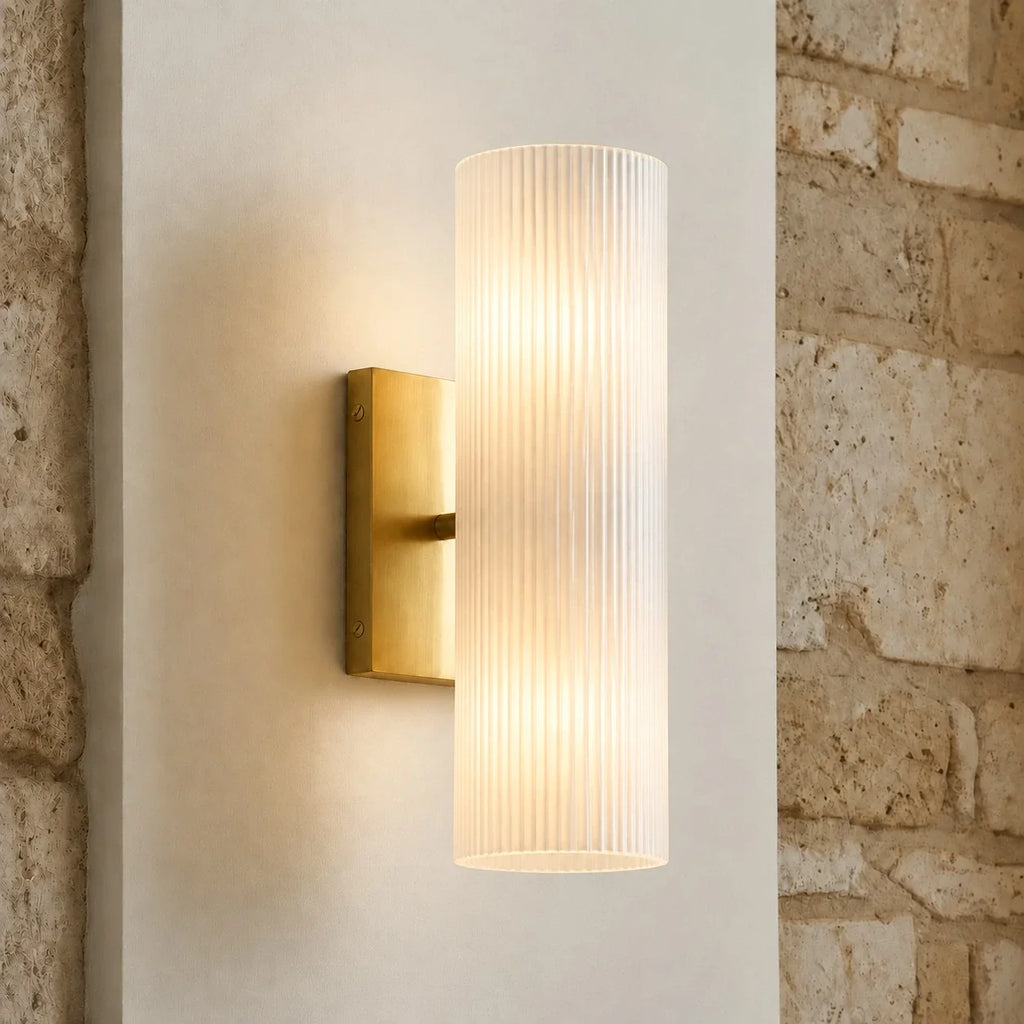 Doran | Alabaster Tube Wall Sconce, Modern Stone Wall Light, Bathroom Vanity and Bedside Sconce