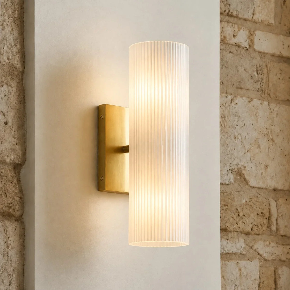 Doran | Alabaster Tube Wall Sconce, Modern Stone Wall Light, Bathroom Vanity and Bedside Sconce