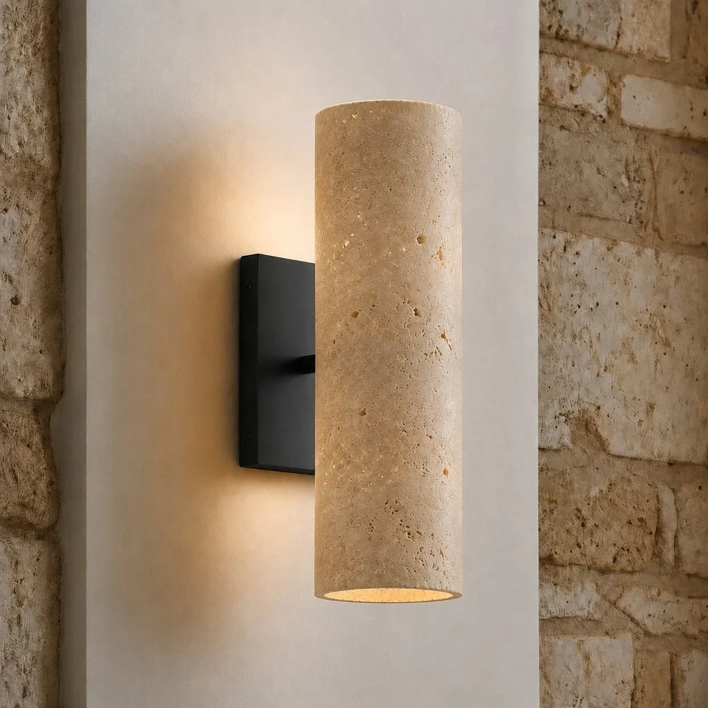 Doran | Alabaster Tube Wall Sconce, Modern Stone Wall Light, Bathroom Vanity and Bedside Sconce