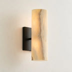 Doran | Alabaster Tube Wall Sconce, Modern Stone Wall Light, Bathroom Vanity and Bedside Sconce