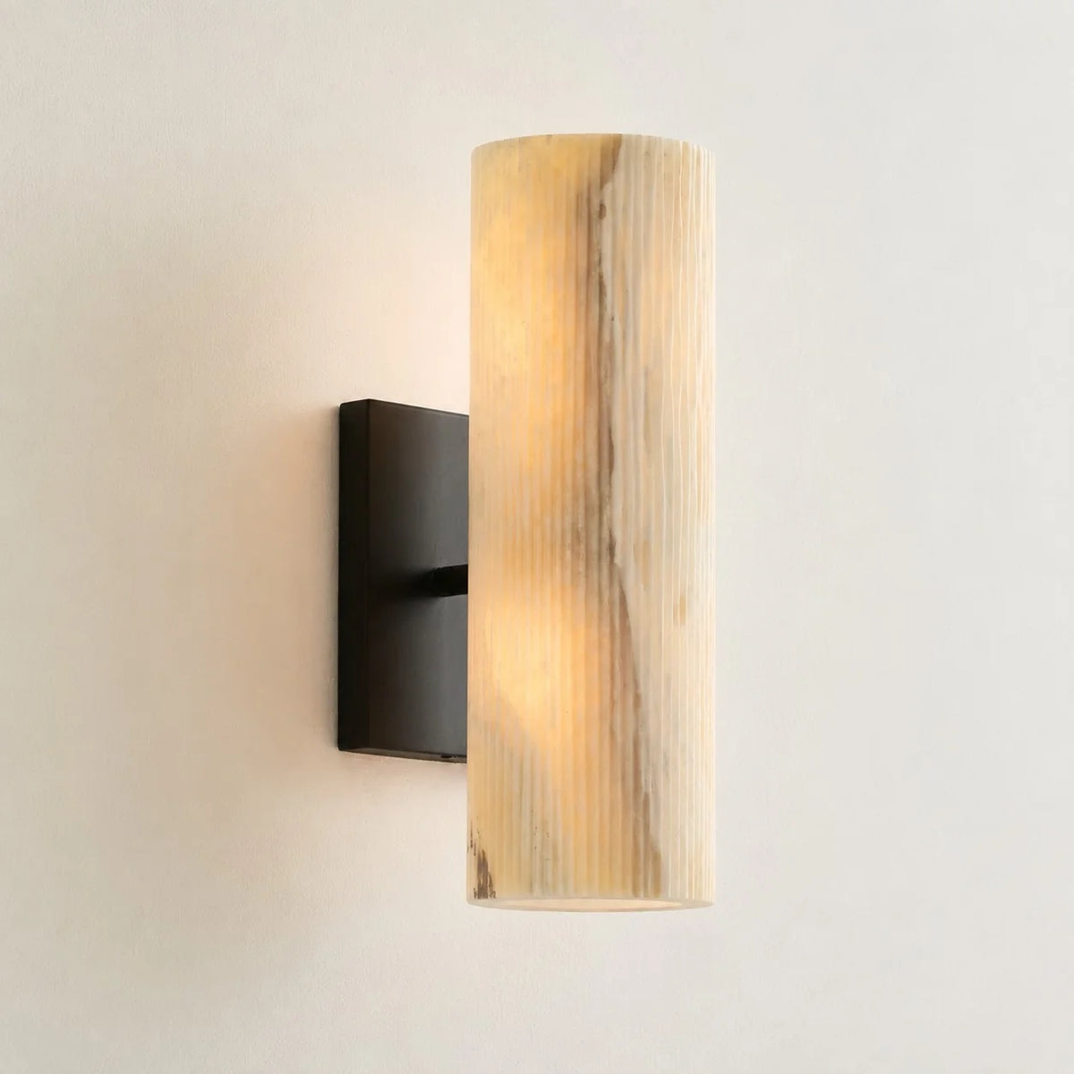 Doran | Alabaster Tube Wall Sconce, Modern Stone Wall Light, Bathroom Vanity and Bedside Sconce