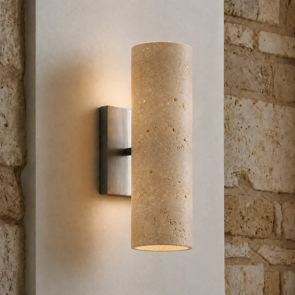 Doran | Alabaster Tube Wall Sconce, Modern Stone Wall Light, Bathroom Vanity and Bedside Sconce