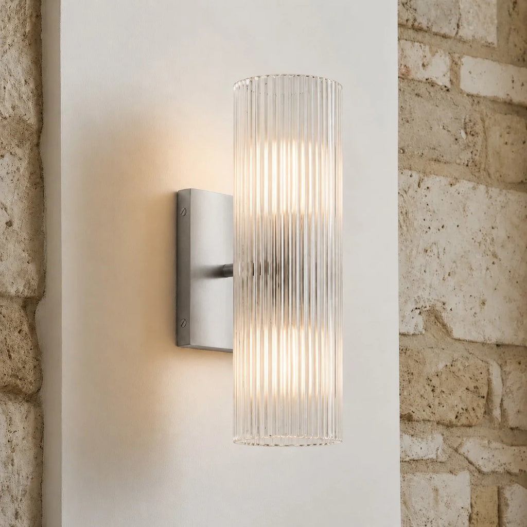 Doran | Alabaster Tube Wall Sconce, Modern Stone Wall Light, Bathroom Vanity and Bedside Sconce
