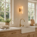 Doran | Alabaster Tube Wall Sconce, Modern Stone Wall Light, Bathroom Vanity and Bedside Sconce