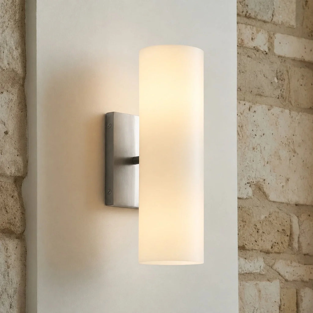 Doran | Alabaster Tube Wall Sconce, Modern Stone Wall Light, Bathroom Vanity and Bedside Sconce