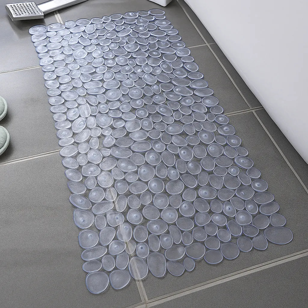 Pebble | Non Slip Bath Mat, Suction Cup Shower Mat, River Stone Design, Bathtub Mat