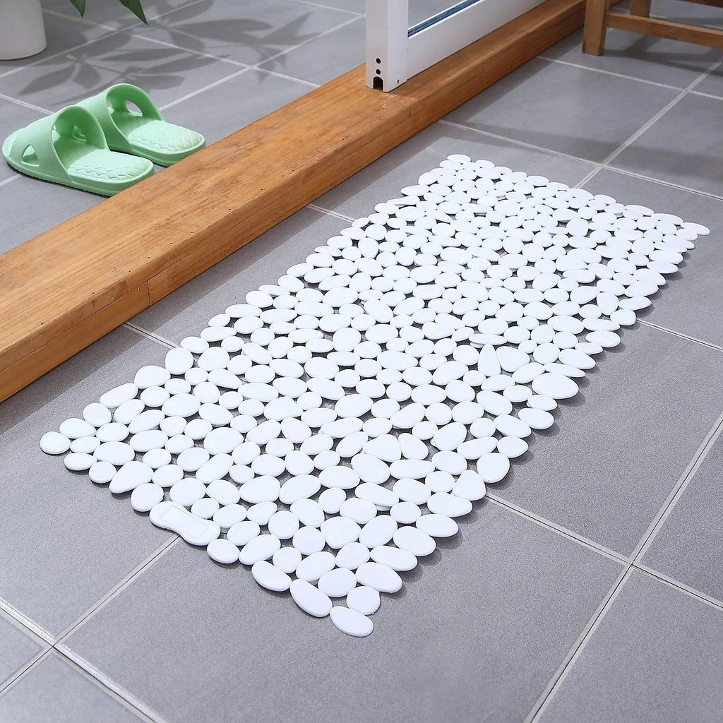 Pebble | Non Slip Bath Mat, Suction Cup Shower Mat, River Stone Design, Bathtub Mat