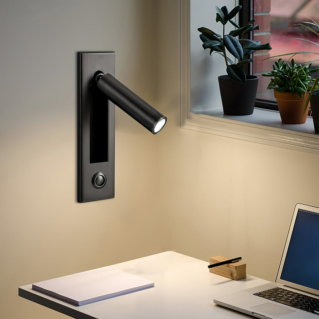 Fold | Recessed Bedside Wall Light, Flush Mount LED Reading Lamp, Adjustable Hotel Style Headboard Sconce