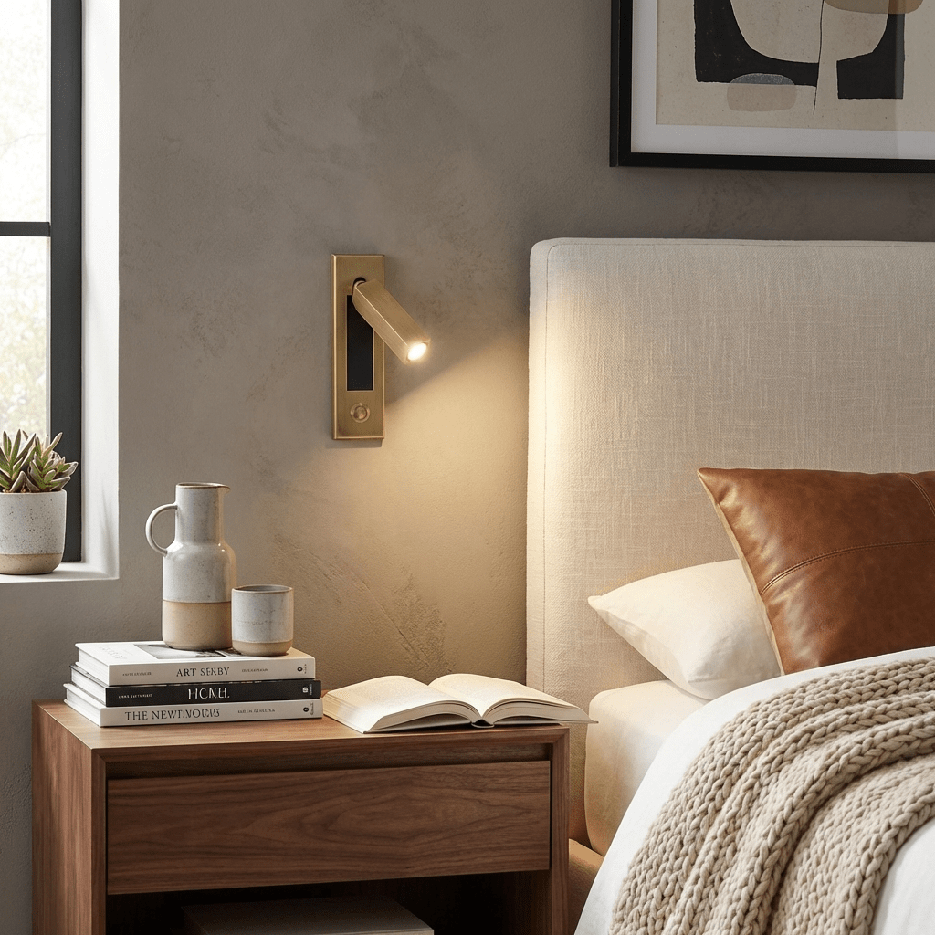 Fold | Recessed Bedside Wall Light, Flush Mount LED Reading Lamp, Adjustable Hotel Style Headboard Sconce