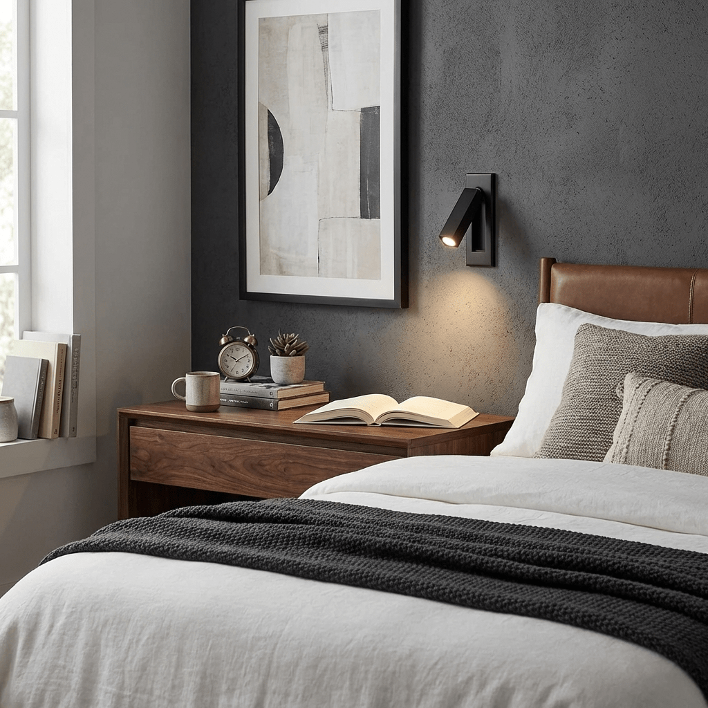 Fold | Recessed Bedside Wall Light, Flush Mount LED Reading Lamp, Adjustable Hotel Style Headboard Sconce