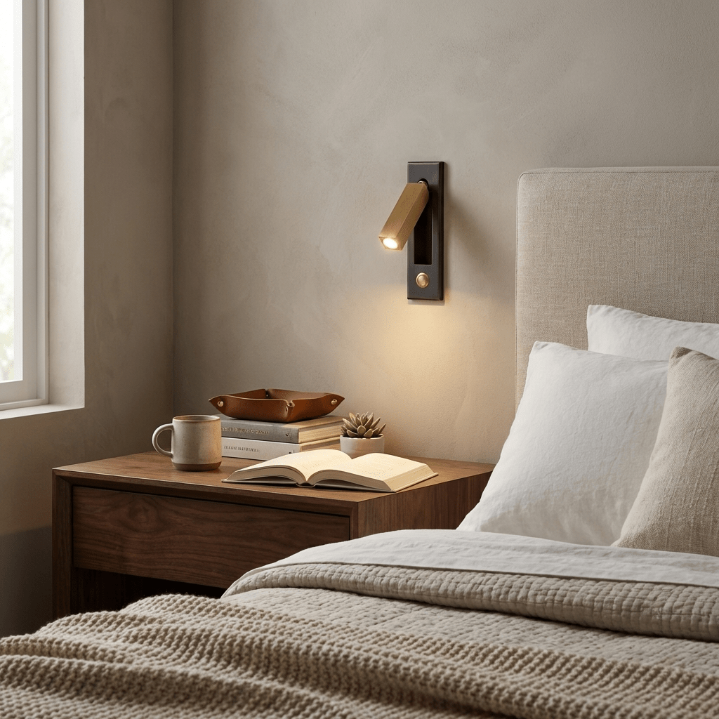 Fold | Recessed Bedside Wall Light, Flush Mount LED Reading Lamp, Adjustable Hotel Style Headboard Sconce