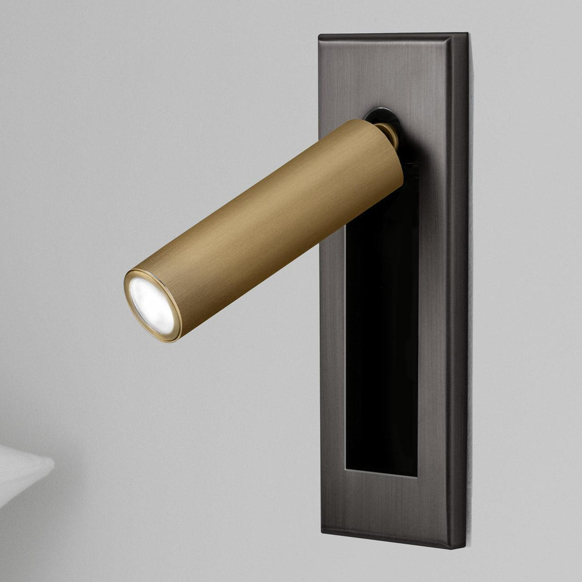 Fold | Recessed Bedside Wall Light, Flush Mount LED Reading Lamp, Adjustable Hotel Style Headboard Sconce