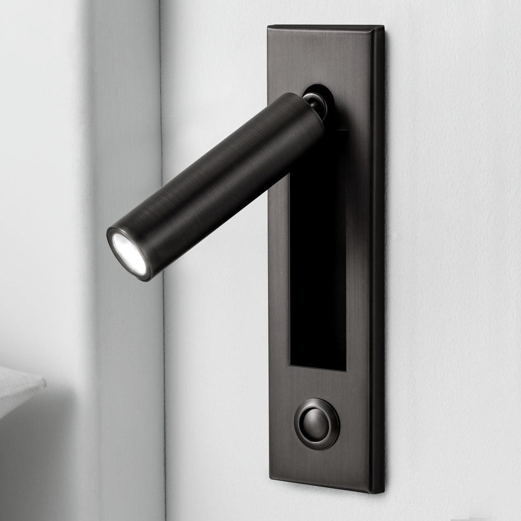 Fold | Recessed Bedside Wall Light, Flush Mount LED Reading Lamp, Adjustable Hotel Style Headboard Sconce