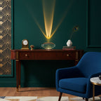 Ova | Crystal Glass Table Lamp, Oval Stone LED Accent Lamp, Sunset Projection Light for Bedroom
