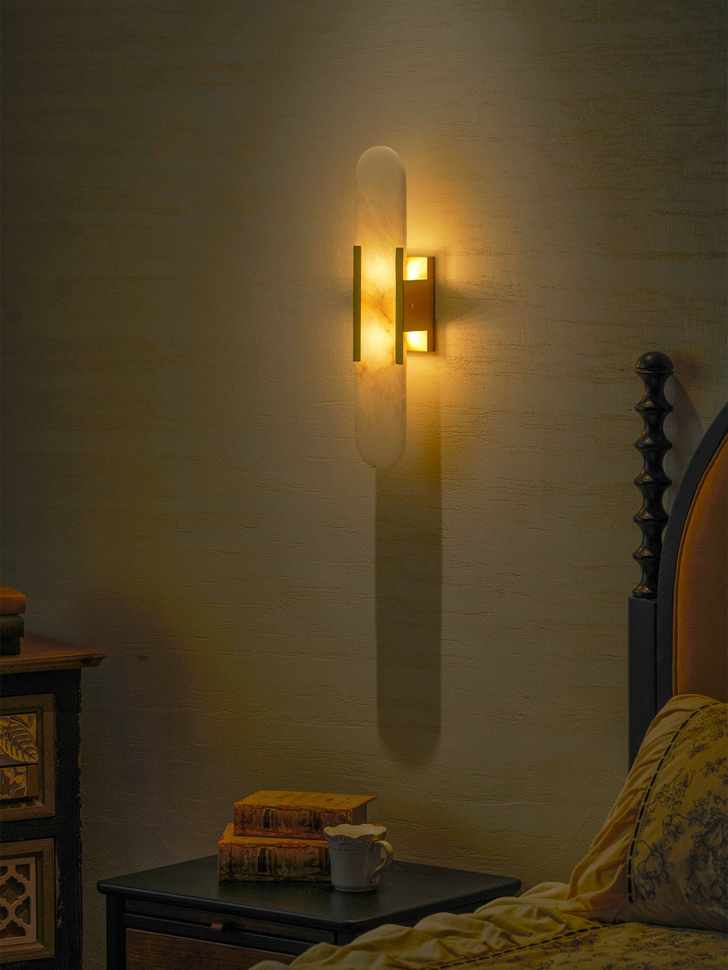 Oblong | Alabaster Wall Sconce, Natural Stone Wall Lamp, Luxury Wall Light for Bedroom and Hallway