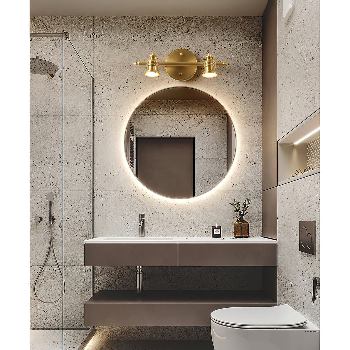 Beaumont | Brass Spotlight Vanity Light Bar, Adjustable Wall Light