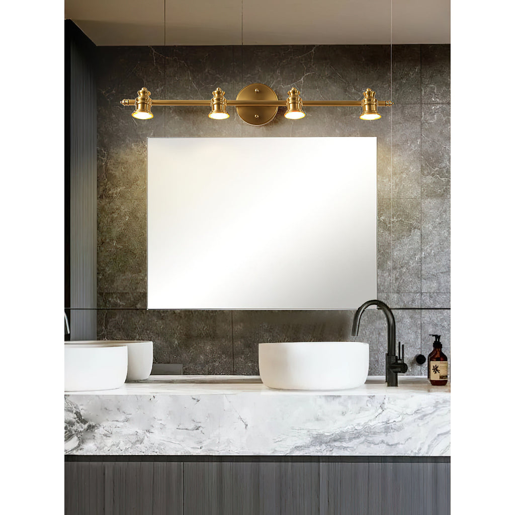 Beaumont | Brass Spotlight Vanity Light Bar, Adjustable Wall Light