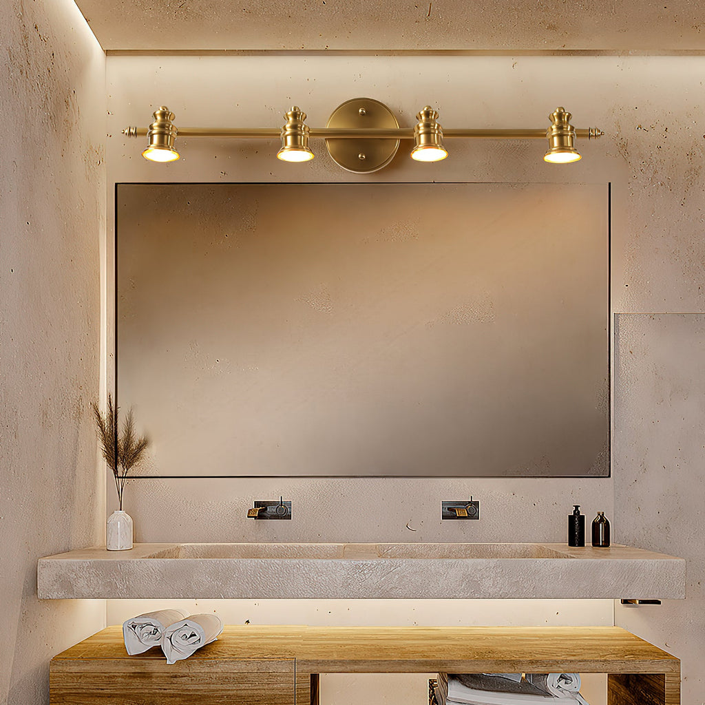 Beaumont | Brass Spotlight Vanity Light Bar, Adjustable Wall Light