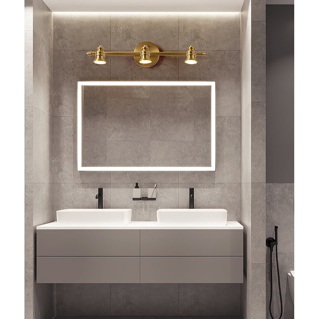 Beaumont | Brass Spotlight Vanity Light Bar, Adjustable Wall Light