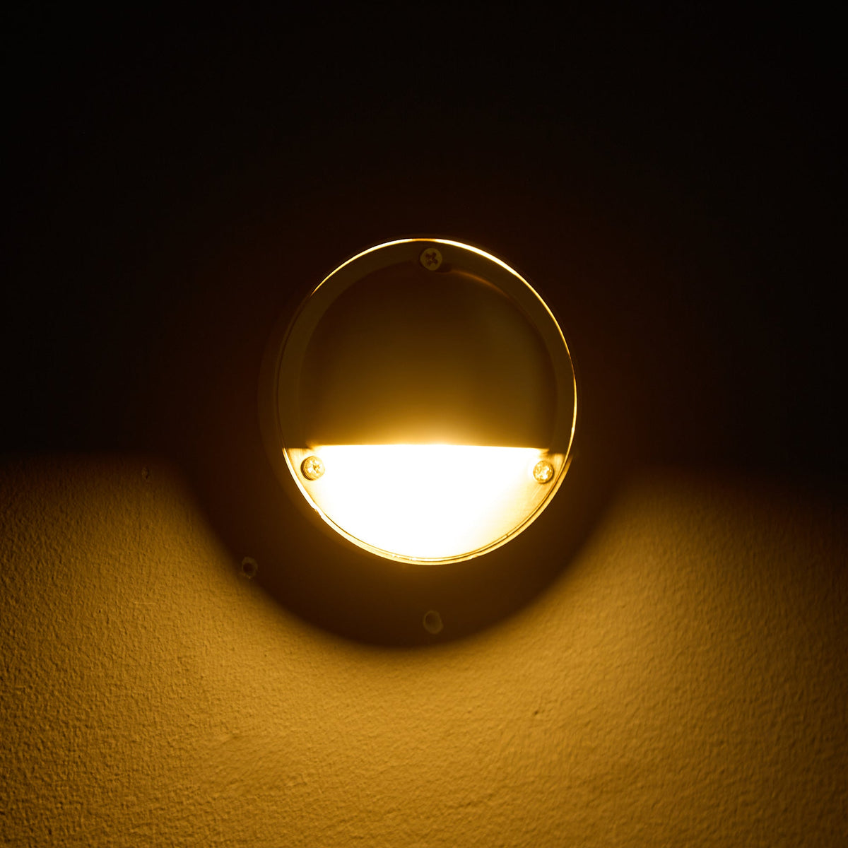 Cove | Brass Step Light, Eyelid Wall Light, Covered Porch