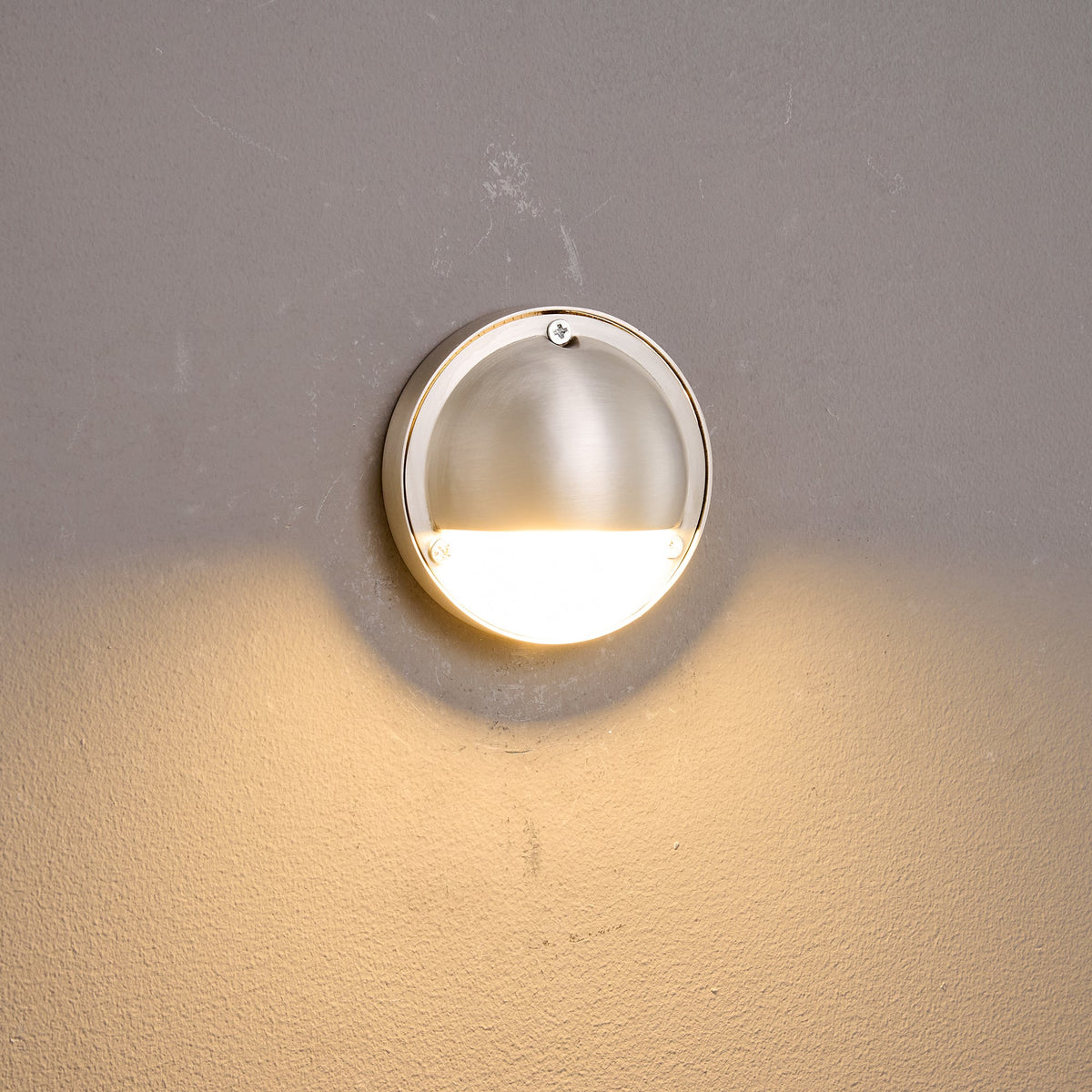 Cove | Brass Step Light, Eyelid Wall Light, Covered Porch