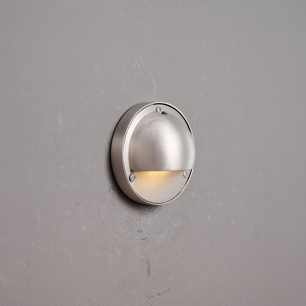 Cove | Brass Step Light, Eyelid Wall Light, Covered Porch