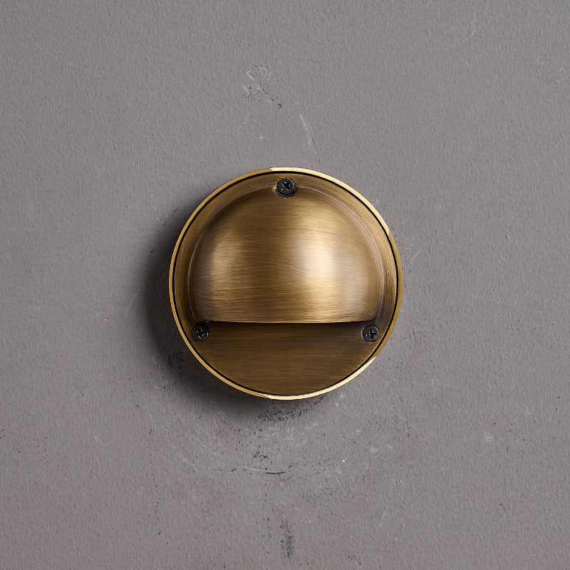Cove | Brass Step Light, Eyelid Wall Light, Covered Porch