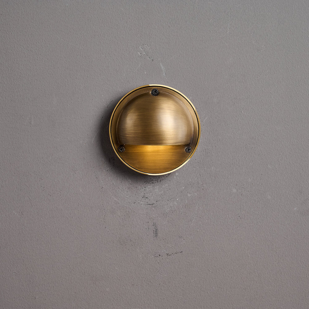 Cove | Brass Step Light, Eyelid Wall Light, Covered Porch