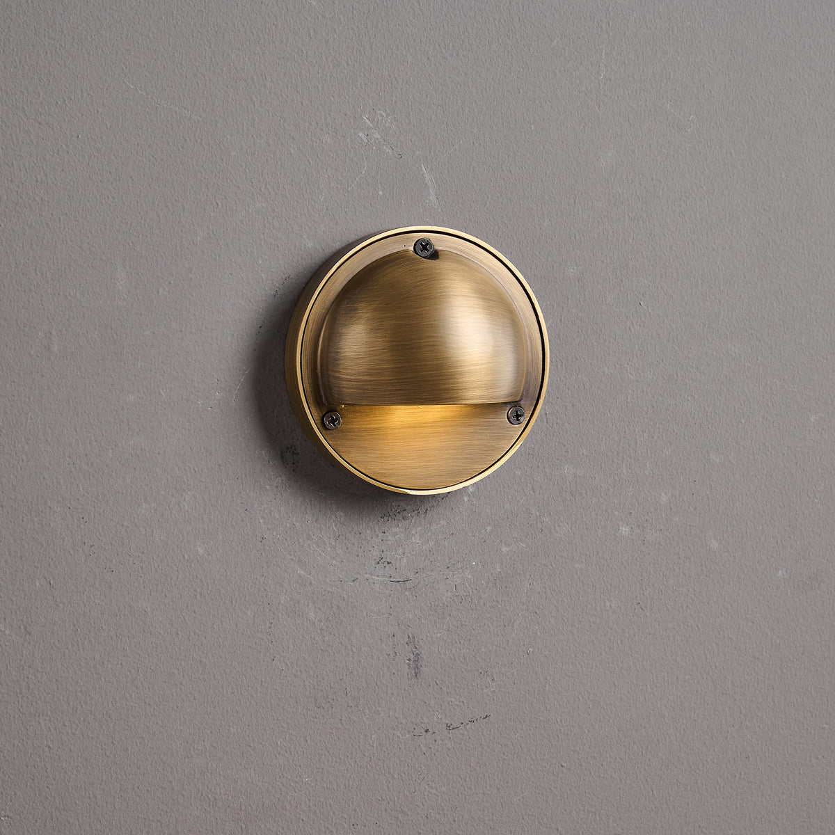 Cove | Brass Step Light, Eyelid Wall Light, Covered Porch