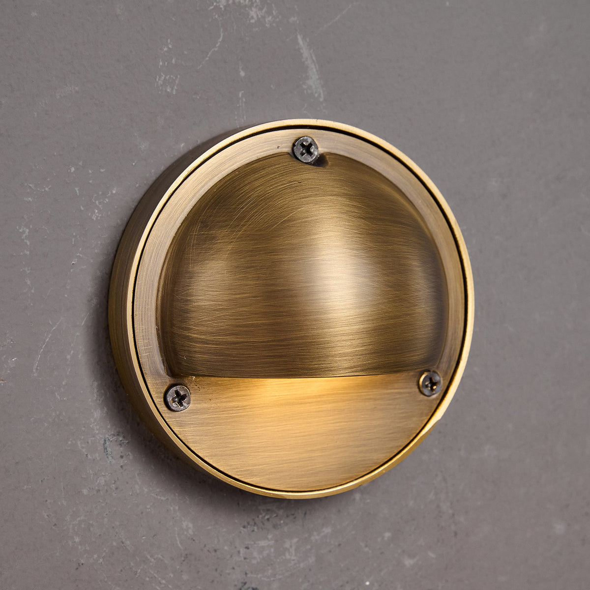 Cove | Brass Step Light, Eyelid Wall Light, Covered Porch