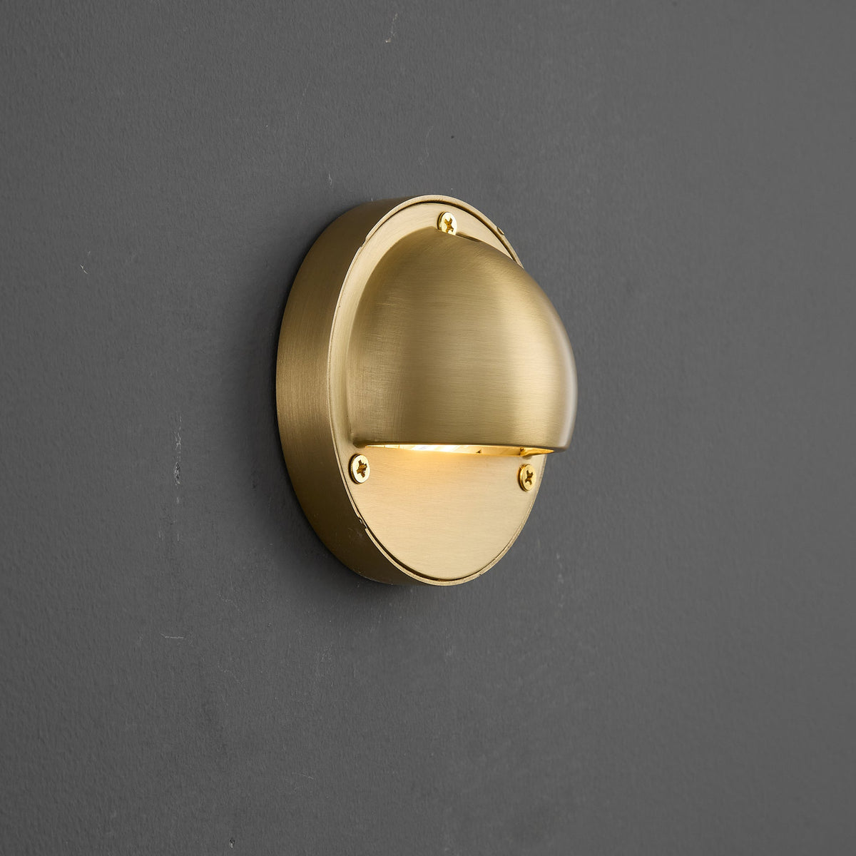 Cove | Brass Step Light, Eyelid Wall Light, Covered Porch