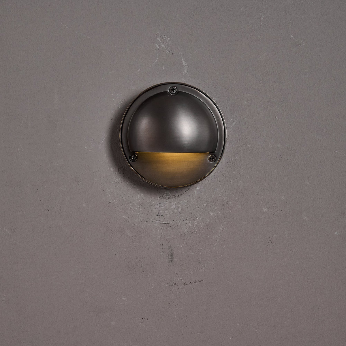 Cove | Brass Step Light, Eyelid Wall Light, Covered Porch